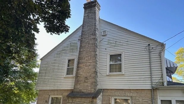 House siding before professional exterior house washing